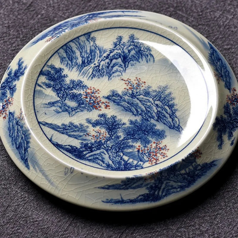 Jindezhen Gu Ru Ice Crackle Ceramic Tea Tray [Jiangshan Keran/Zhi Ci Qinglu] - YIQIN TEA HOUSE | yiqinteahouse.com | jiangshan keran, tea tray, teaware, zhi ci qinglu