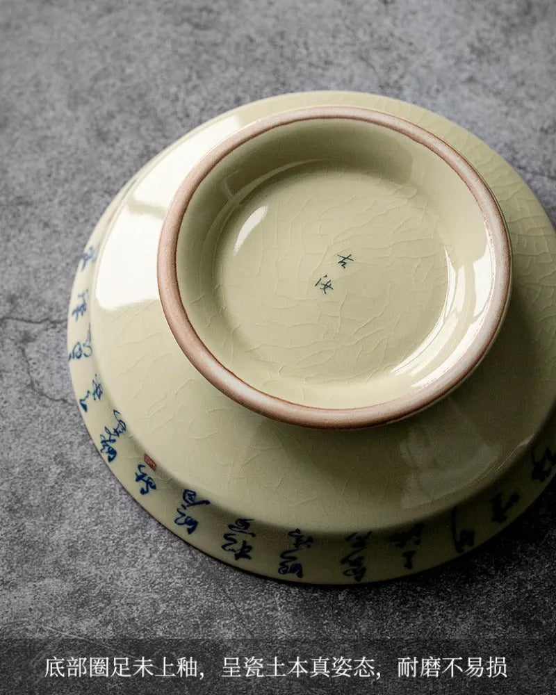 Jindezhen Ice Crackle Ceramic Sancai Gaiwan [Jiangshan Ke Ran Series - Jiangjun] 165ml - YIQIN TEA HOUSE | yiqinteahouse.com | gaiwan, jiangshan keran, teaware