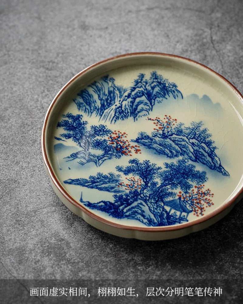 Jindezhen Ice Crackle Sancai Gaiwan [Jiangshan Ke Ran Series - Straw Hat] 130ml - YIQIN TEA HOUSE | yiqinteahouse.com | gaiwan, jiangshan keran, teaware