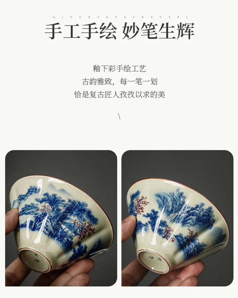 Jindezhen Ice Crackle Sancai Gaiwan [Jiangshan Ke Ran Series - Straw Hat] 130ml - YIQIN TEA HOUSE | yiqinteahouse.com | gaiwan, jiangshan keran, teaware