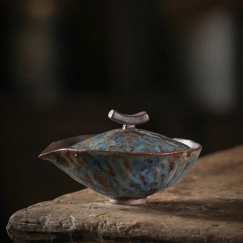 Kiln Change Firewood Firing Handmade Ceramic Gaiwan / Hand-Grab Pot / Tea Tray - YIQIN TEA HOUSE | yiqinteahouse.com | ceramic teapot, gaiwan, tea tray, teapot, teaware