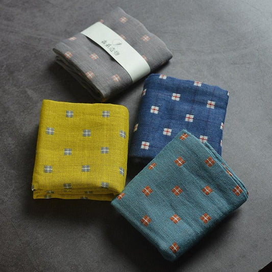 Linen Cotton Zen Tea Tower [Checkered] - YIQIN TEA HOUSE | yiqinteahouse.com | tea accessories, tea towel, teaware