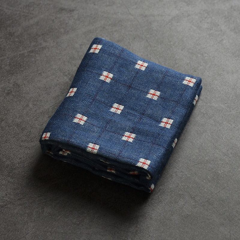 Linen Cotton Zen Tea Tower [Checkered] - YIQIN TEA HOUSE | yiqinteahouse.com | tea accessories, tea towel, teaware