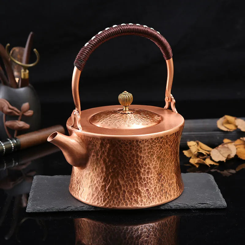 Luxury [Cylindrical Hammer Pattern] Copper Kettle 1.8L - YIQIN TEA HOUSE | yiqinteahouse.com | kettle, teaware