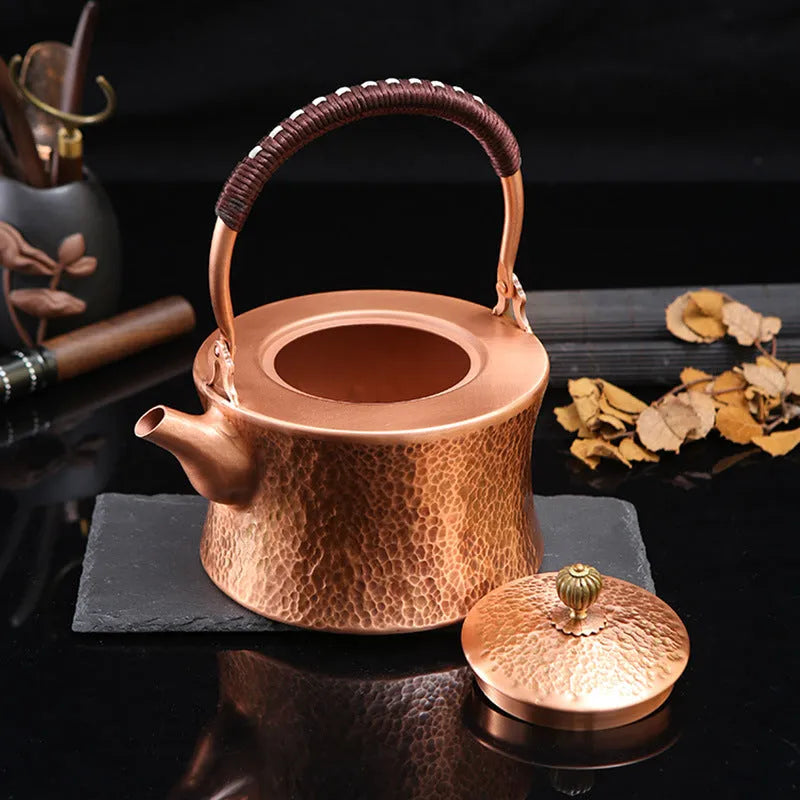 Luxury [Cylindrical Hammer Pattern] Copper Kettle 1.8L - YIQIN TEA HOUSE | yiqinteahouse.com | kettle, teaware