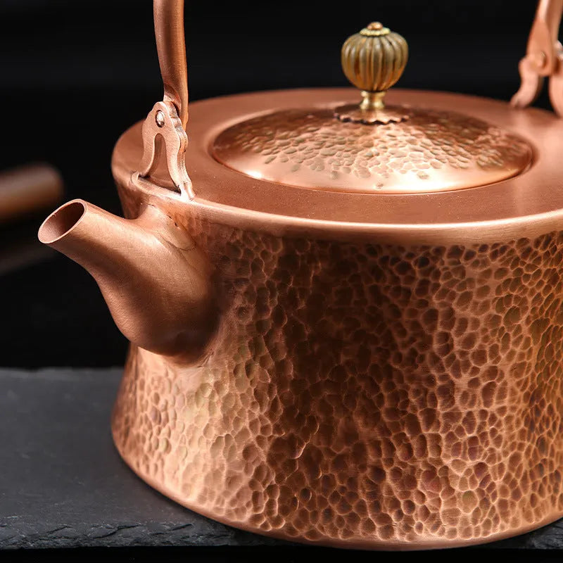 Luxury [Cylindrical Hammer Pattern] Copper Kettle 1.8L - YIQIN TEA HOUSE | yiqinteahouse.com | kettle, teaware