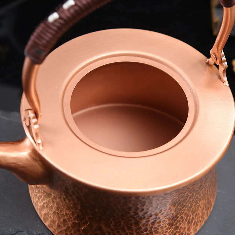 Luxury [Cylindrical Hammer Pattern] Copper Kettle 1.8L - YIQIN TEA HOUSE | yiqinteahouse.com | kettle, teaware