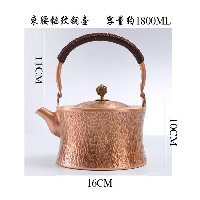 Luxury [Cylindrical Hammer Pattern] Copper Kettle 1.8L - YIQIN TEA HOUSE | yiqinteahouse.com | kettle, teaware