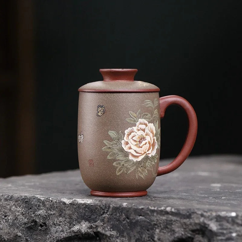 Tasse à thé Yixing Zisha faite à la main [Ji Xiang] (Long Xue Sha - 200 ml)