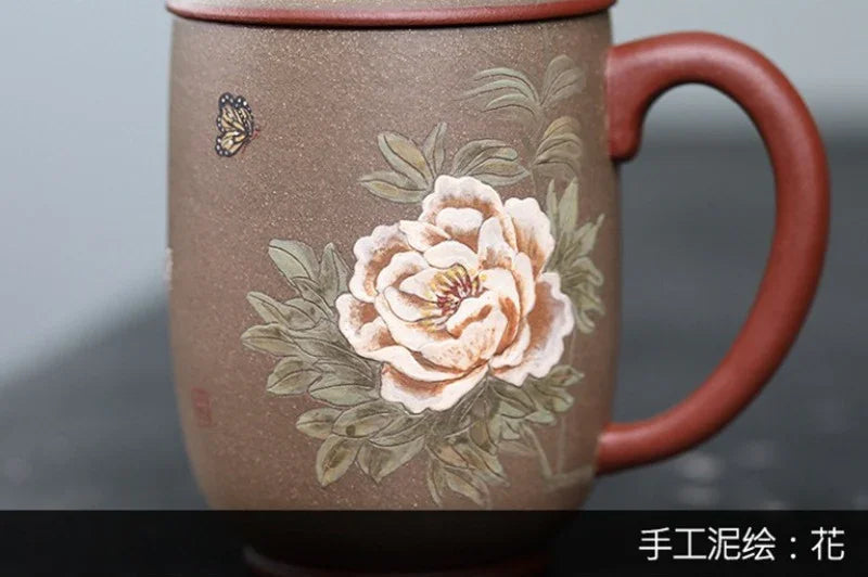 Tasse à thé Yixing Zisha faite à la main [Ji Xiang] (Long Xue Sha - 200 ml)