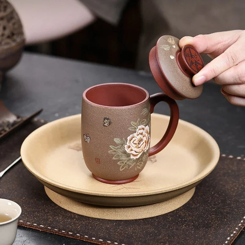 Tasse à thé Yixing Zisha faite à la main [Ji Xiang] (Long Xue Sha - 200 ml)