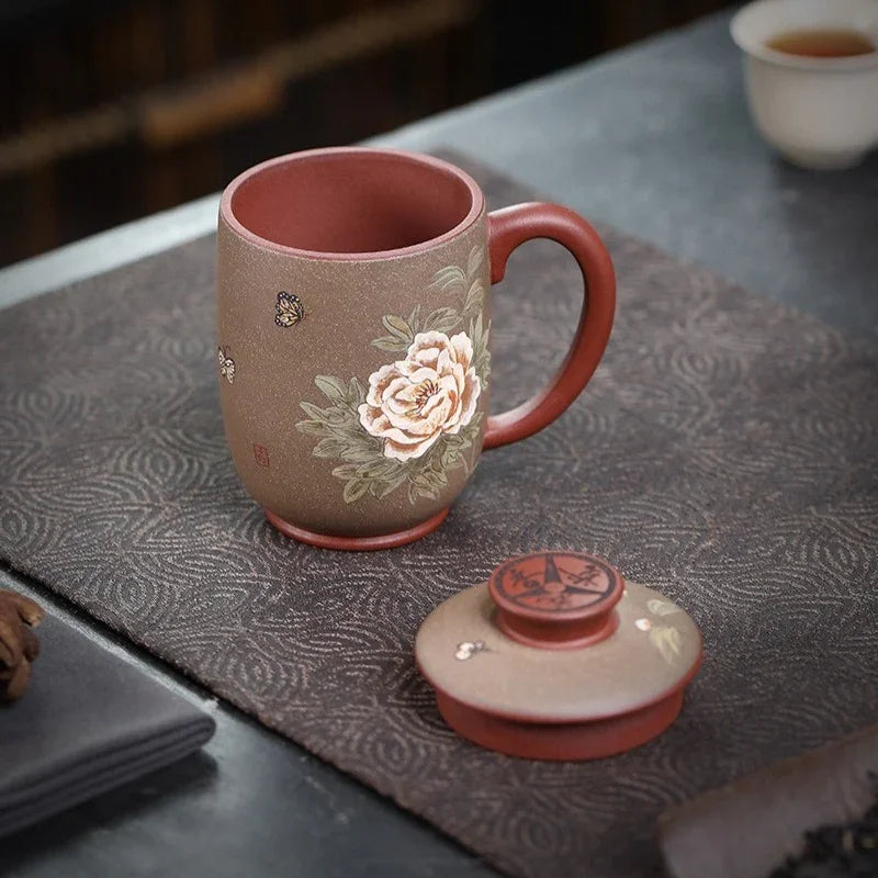 Tasse à thé Yixing Zisha faite à la main [Ji Xiang] (Long Xue Sha - 200 ml)