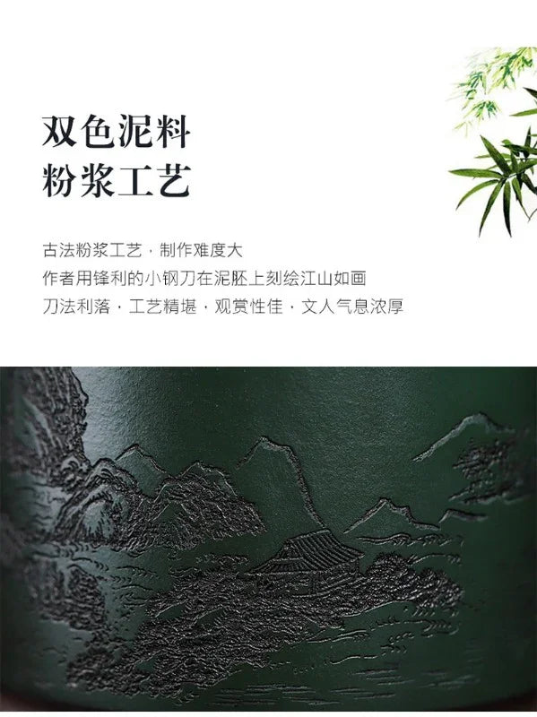 Master Handmade Yixing Zisha Tea Mug [Jiangshan Ru Hua] (Jinsha Zi Ni - 380ml) - YIQIN TEA HOUSE | yiqinteahouse.com | tea mug, teaware