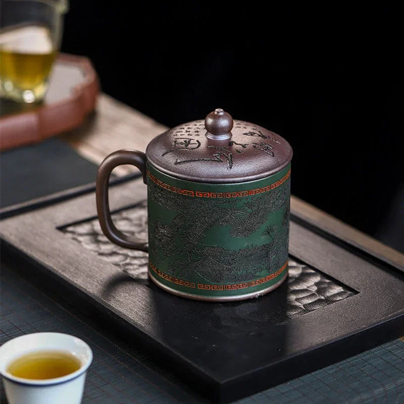 Master Handmade Yixing Zisha Tea Mug [The Great Bianjing] (Jinsha Zi Ni - 470ml) - YIQIN TEA HOUSE | yiqinteahouse.com | tea mug, teaware