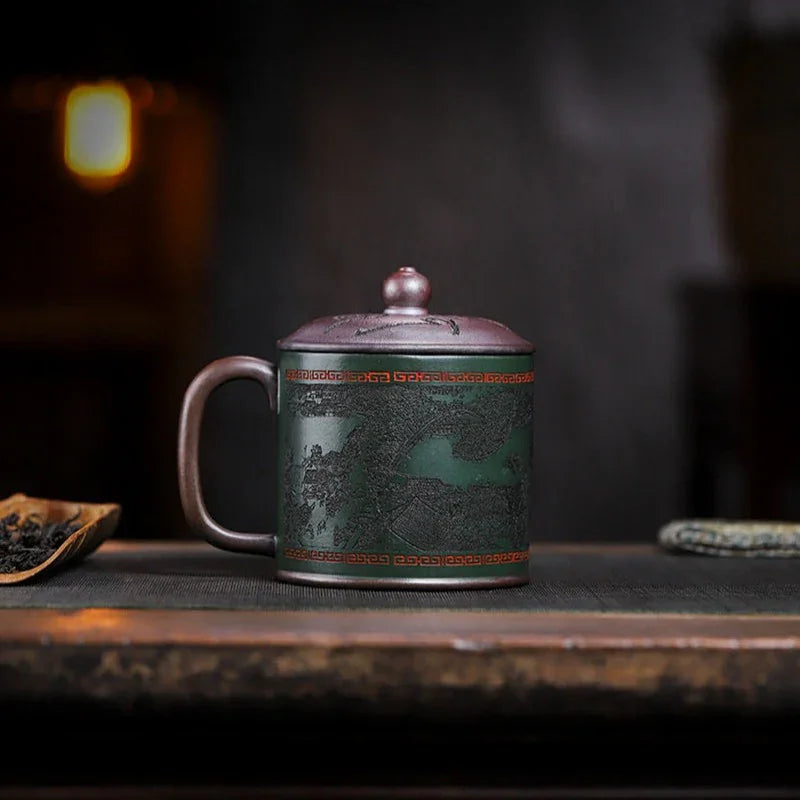 Master Handmade Yixing Zisha Tea Mug [The Great Bianjing] (Jinsha Zi Ni - 470ml) - YIQIN TEA HOUSE | yiqinteahouse.com | tea mug, teaware