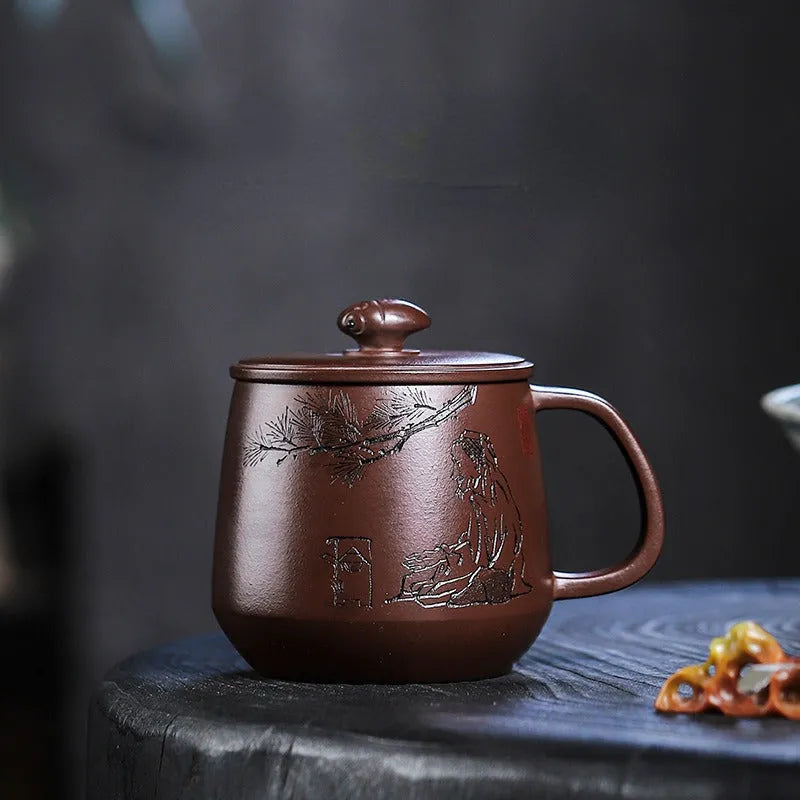 Master Handmade Yixing Zisha Tea Mug [Zhizh Changle] 380ml - YIQIN TEA HOUSE | yiqinteahouse.com | new arrival, tea mug, teaware