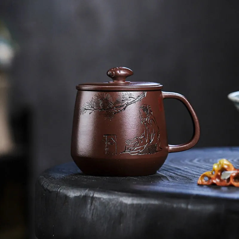 Master Handmade Yixing Zisha Tea Mug [Zhizh Changle] 380ml - YIQIN TEA HOUSE | yiqinteahouse.com | new arrival, tea mug, teaware