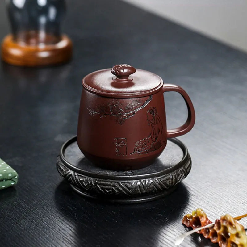 Master Handmade Yixing Zisha Tea Mug [Zhizh Changle] 380ml - YIQIN TEA HOUSE | yiqinteahouse.com | new arrival, tea mug, teaware