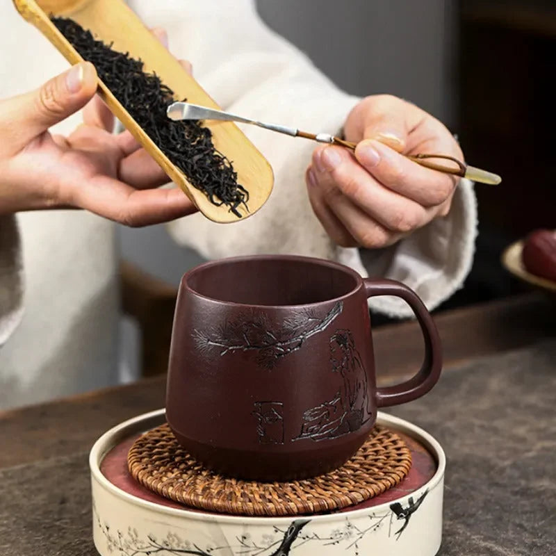 Master Handmade Yixing Zisha Tea Mug [Zhizh Changle] (Zi Ni - 380ml) - YIQIN TEA HOUSE | yiqinteahouse.com | new arrival, tea mug, teaware