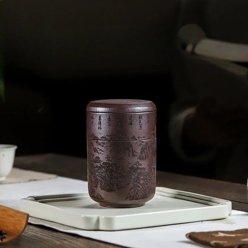Handmade Yixing Zisha Travel Tea Cup [Xian Ju] (Zi Ni - 150ml) - YIQIN TEA HOUSE | yiqinteahouse.com | tea cup, teaware, travel tea set