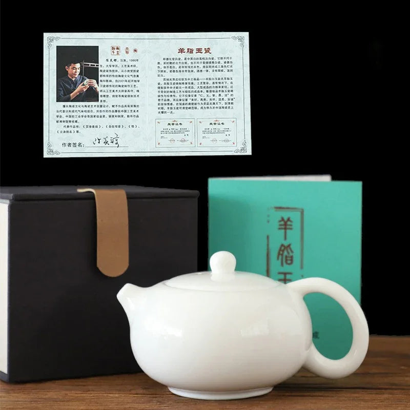 mutton-fat-jade-white-porcelain-feng-ming-pot-260ml-yiqin-tea-house-yiqinteahouse-com-5 - YIQIN TEA HOUSE 一沁茶舍 yiqinteahouse.com
