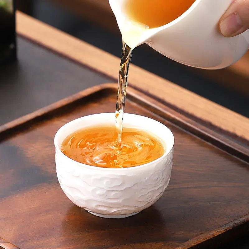 Mutton Fat Jade White Porcelain Tea Cup [Fudiao Xiang Yun] 110ml - YIQIN TEA HOUSE | yiqinteahouse.com | tea cup, teaware