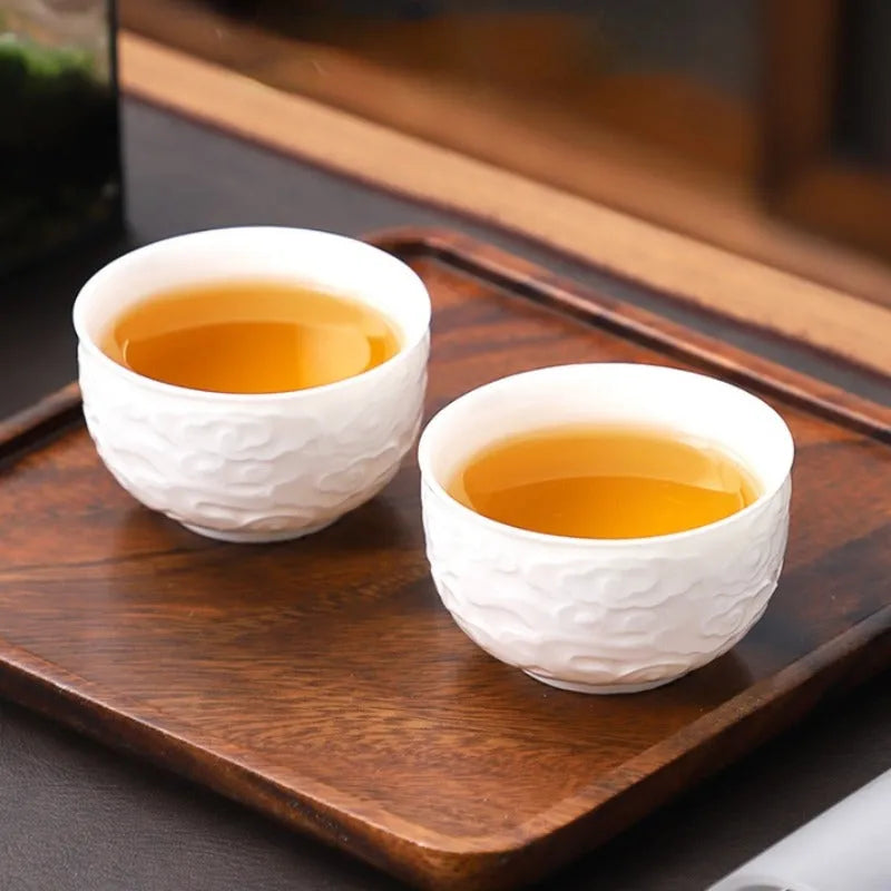 Mutton Fat Jade White Porcelain Tea Cup [Fudiao Xiang Yun] 110ml - YIQIN TEA HOUSE | yiqinteahouse.com | tea cup, teaware