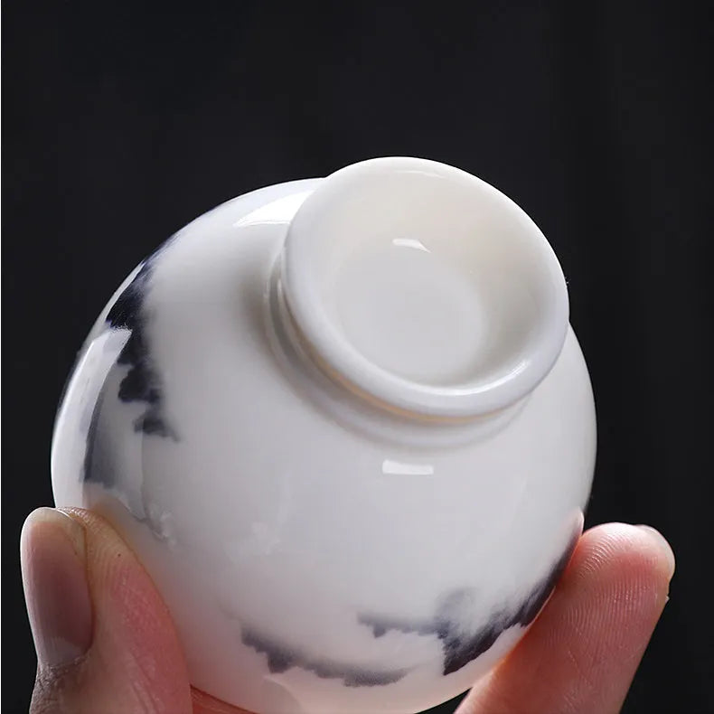 Mutton Fat Jade White Porcelain Tea Cup [Sunrise] 60ml - YIQIN TEA HOUSE | yiqinteahouse.com | tea cup, teaware