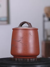 Load and play video in Gallery viewer, Yixing Zisha Tea Jar Tea Caddy [Four Seasons Shanshui] | 宜兴紫砂茶叶罐 存茶罐 [四季山水]
