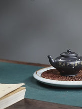Load and play video in Gallery viewer, Full Handmade Yixing Zisha Teapot [Jixiang Xiao Ying 吉祥笑樱] (Hei Luolan - 120ml)
