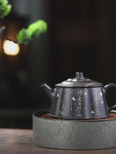 Load and play video in Gallery viewer, Full Handmade Yixing Zisha Teapot [Jin Ling Hua 金菱花] (Hei Luolan - 350ml)
