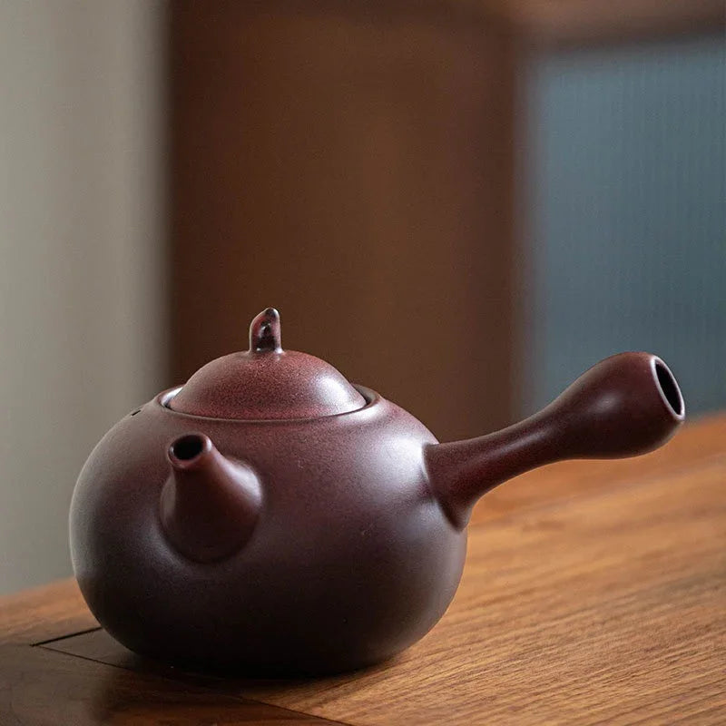 Retro Ceramic Direct Fire Teapot [Ling Xiang Side Handle Pot] 800ml - YIQIN TEA HOUSE | yiqinteahouse.com | ceramic teapot, direct fire, teapot, teaware