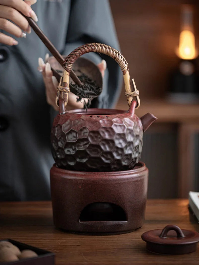 复古陶瓷 围炉煮茶 [提梁锤点壶] 600ml