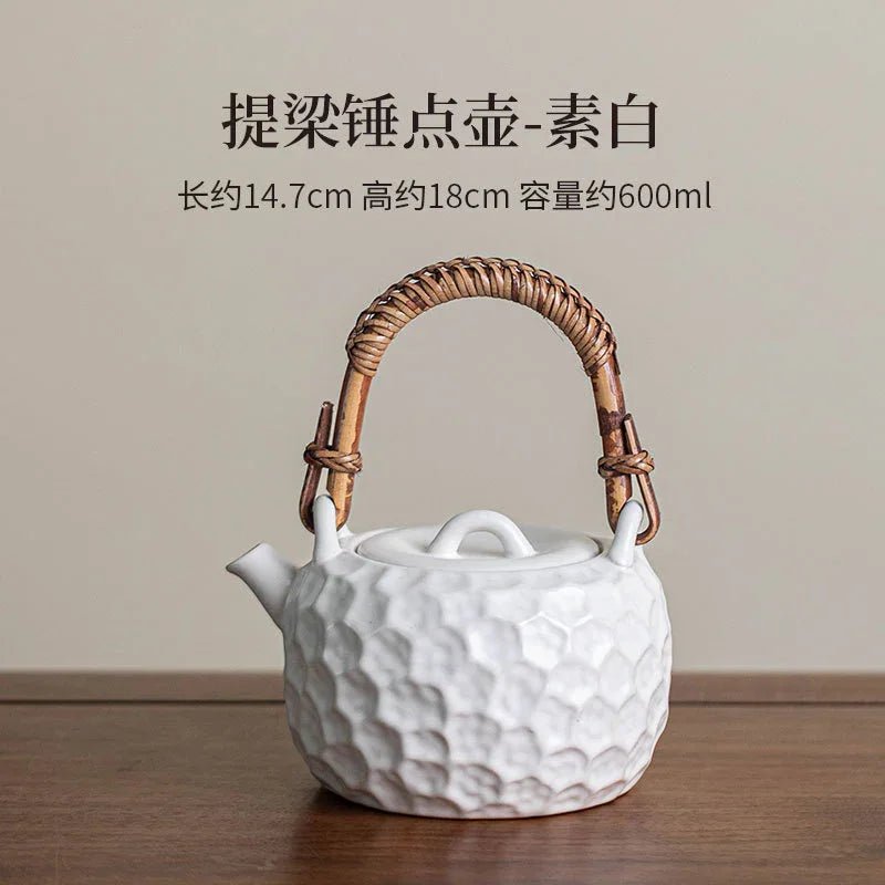 复古陶瓷 围炉煮茶 [提梁锤点壶] 600ml