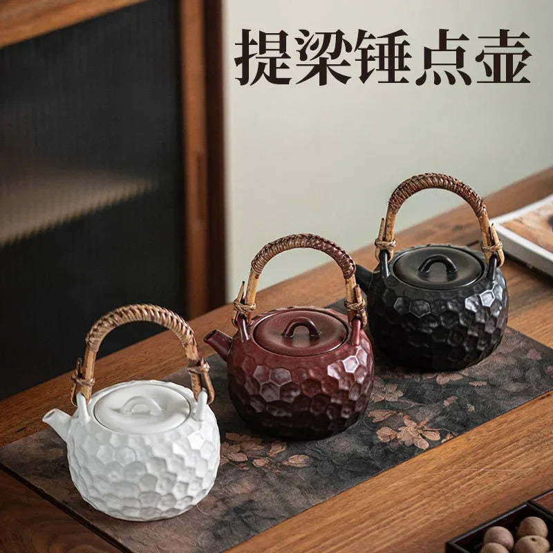 复古陶瓷 围炉煮茶 [提梁锤点壶] 600ml