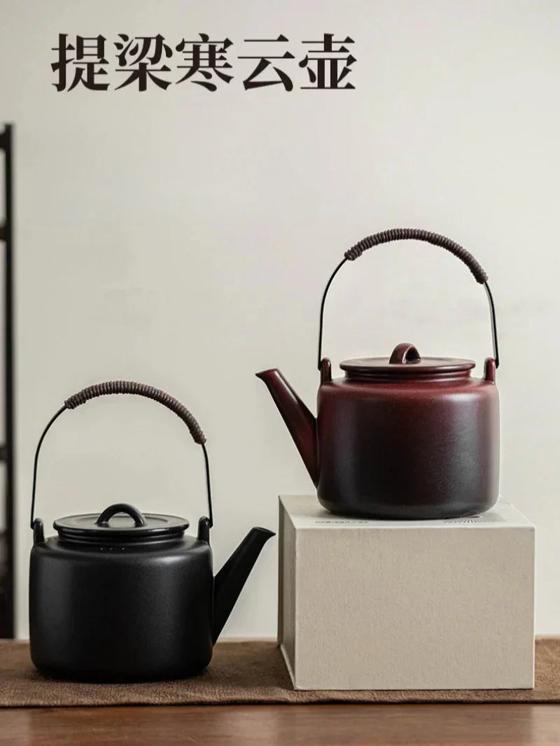 Retro Ceramic Direct Fire Teapot [Tiliang Han Yun Pot] 700ml