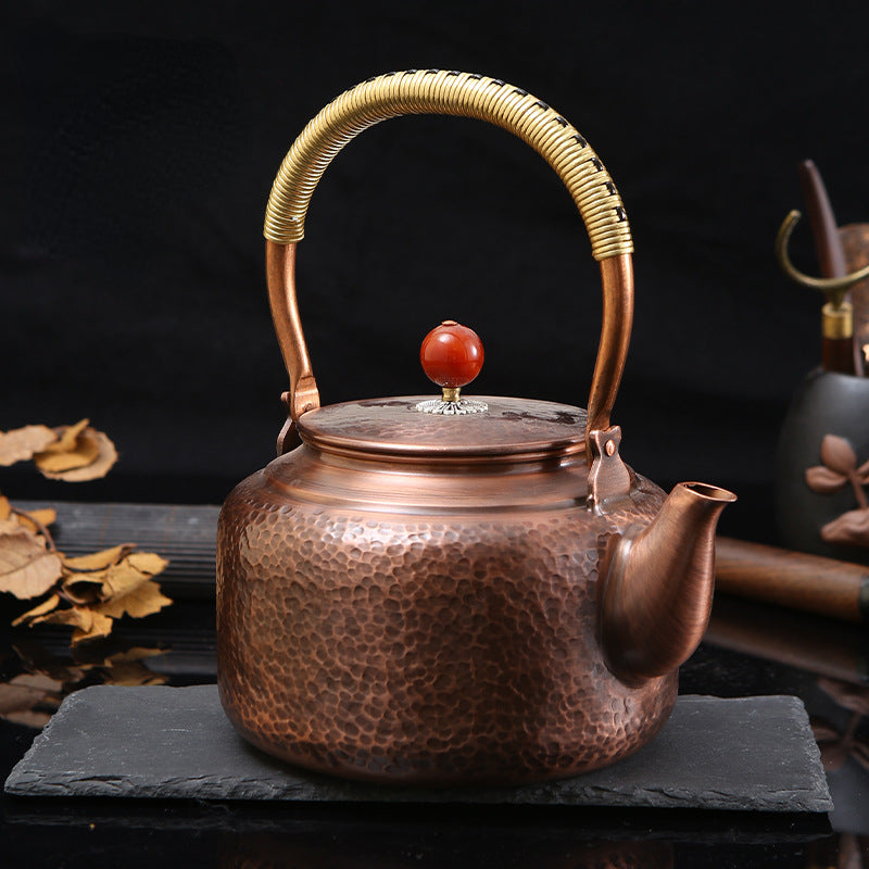 Retro Copper [Barrel Hammer Pattern] Kettle 1.4L - YIQIN TEA HOUSE | yiqinteahouse.com | kettle, teaware