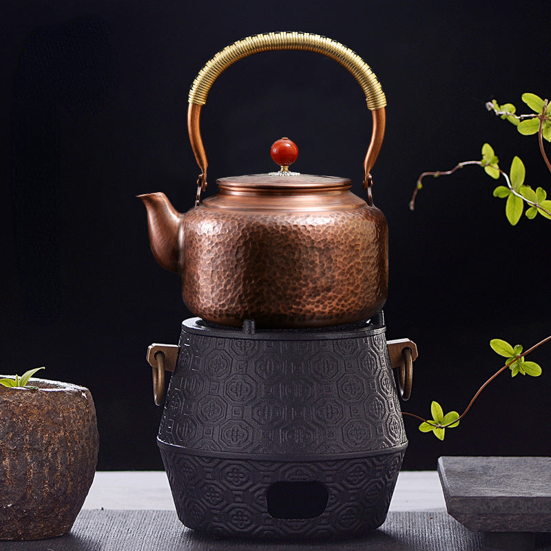 Retro Copper [Barrel Hammer Pattern] Kettle 1.4L - YIQIN TEA HOUSE | yiqinteahouse.com | kettle, teaware