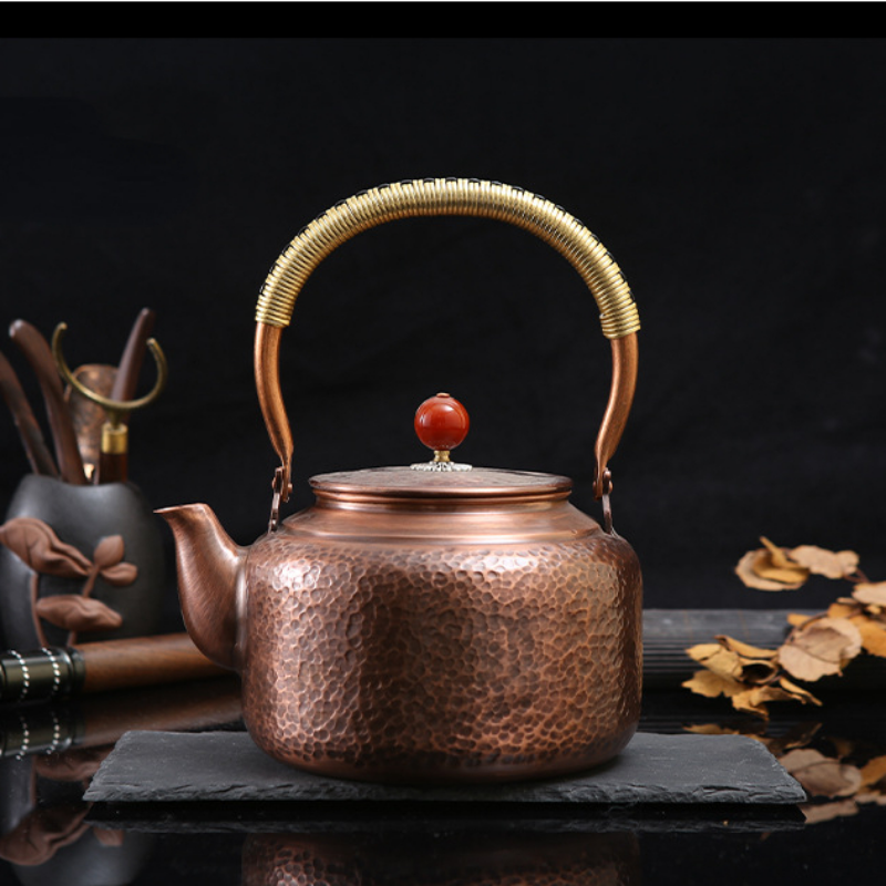 Retro Copper [Barrel Hammer Pattern] Kettle 1.4L - YIQIN TEA HOUSE | yiqinteahouse.com | kettle, teaware