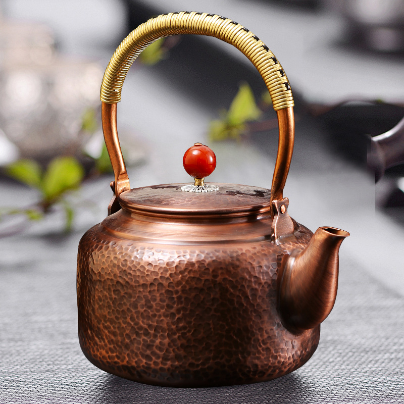 Retro Copper [Barrel Hammer Pattern] Kettle 1.4L - YIQIN TEA HOUSE | yiqinteahouse.com | kettle, teaware