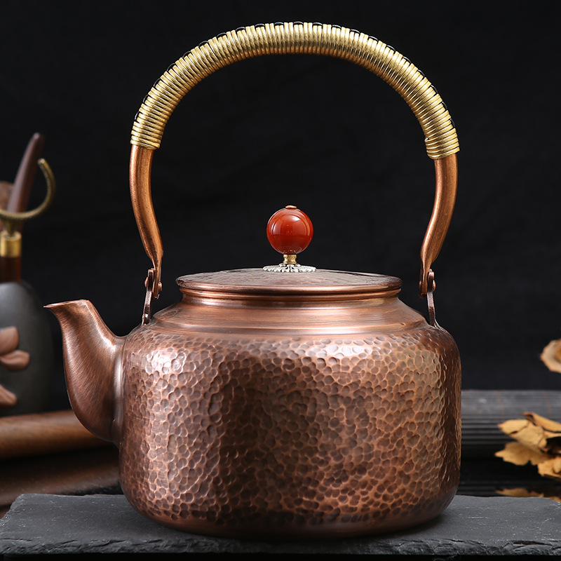 Retro Copper [Barrel Hammer Pattern] Kettle 1.4L - YIQIN TEA HOUSE | yiqinteahouse.com | kettle, teaware