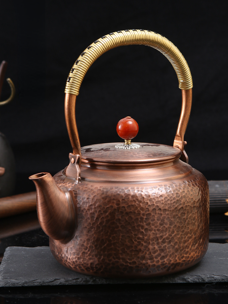 Retro Copper [Barrel Hammer Pattern] Kettle 1.4L - YIQIN TEA HOUSE | yiqinteahouse.com | kettle, teaware