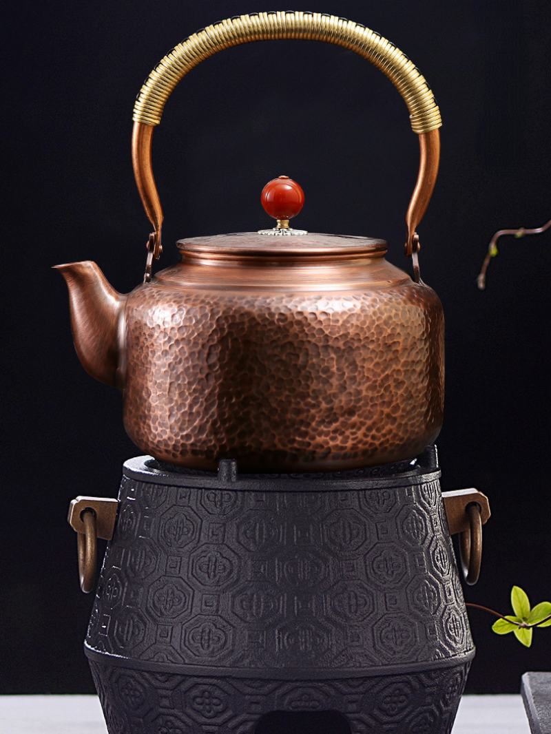 Retro Copper [Barrel Hammer Pattern] Kettle 1.4L - YIQIN TEA HOUSE | yiqinteahouse.com | kettle, teaware