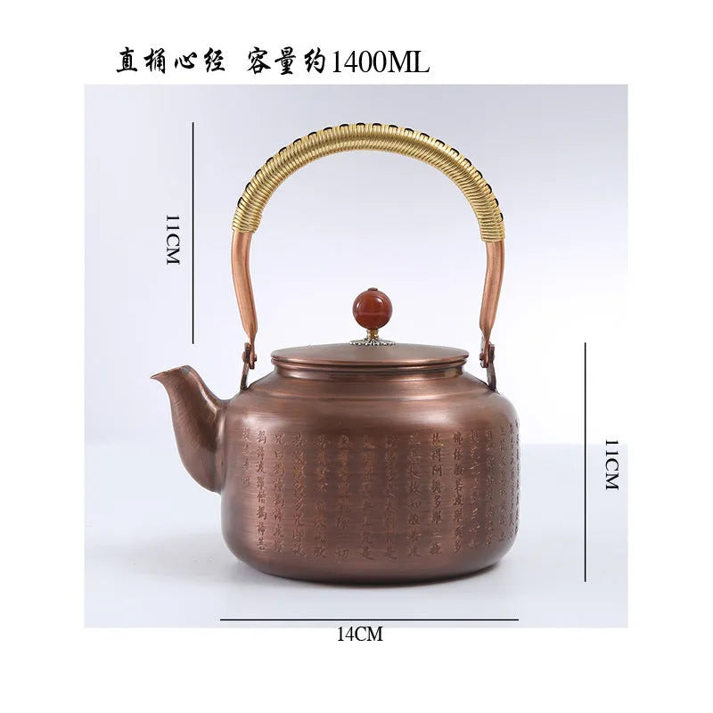 Retro Copper [Barrel Xin Jing] Kettle 1.4L - YIQIN TEA HOUSE | yiqinteahouse.com | kettle, teaware