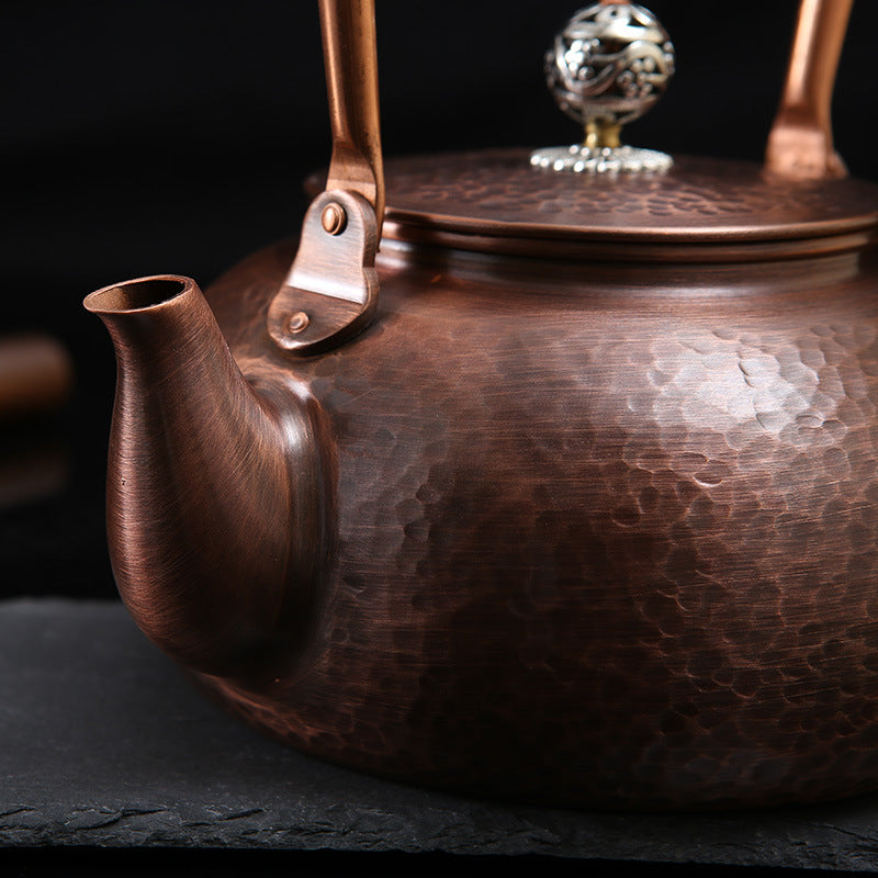 Retro Copper [Flat Hammer Pattern] Kettle 1.2L - YIQIN TEA HOUSE | yiqinteahouse.com | kettle, teaware