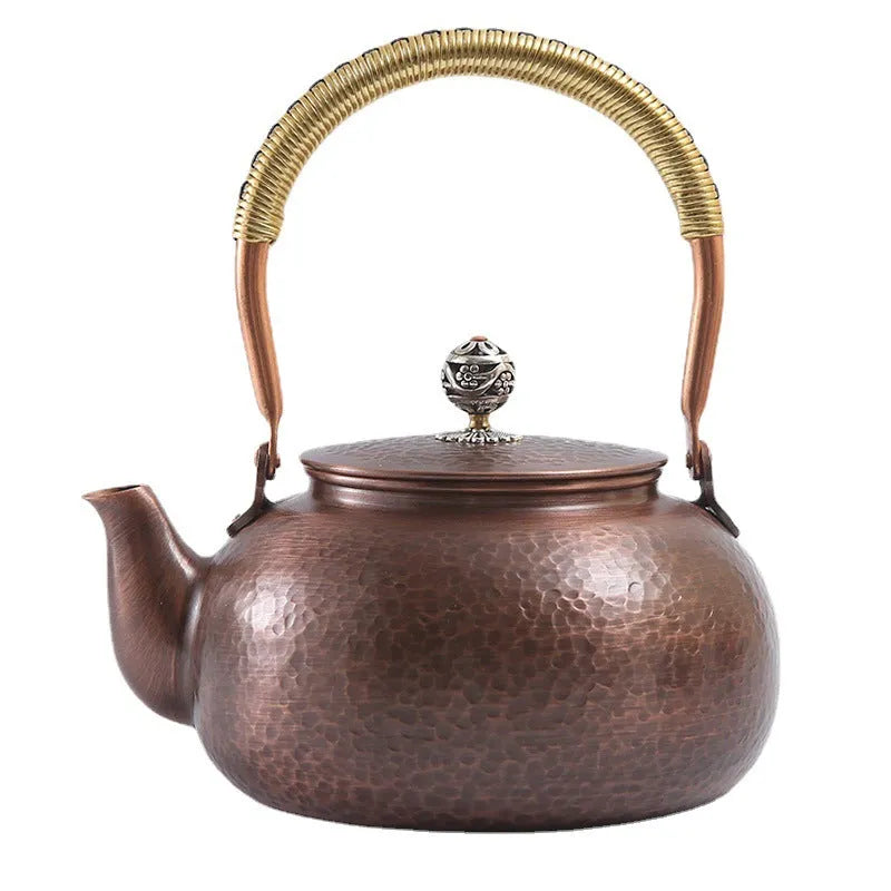 Retro Copper [Flat Hammer Pattern] Kettle 1.2L - YIQIN TEA HOUSE | yiqinteahouse.com | kettle, teaware