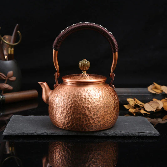 Bouilloire rétro en cuivre [motif marteau] 0,6 L