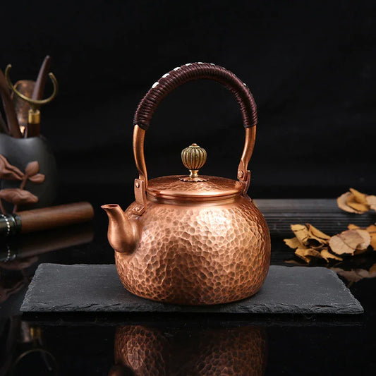 Bouilloire rétro en cuivre [motif marteau] 0,6 L