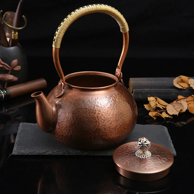 Retro Copper [Hammer Pattern] Kettle 1.2L - YIQIN TEA HOUSE | yiqinteahouse.com | kettle, teaware