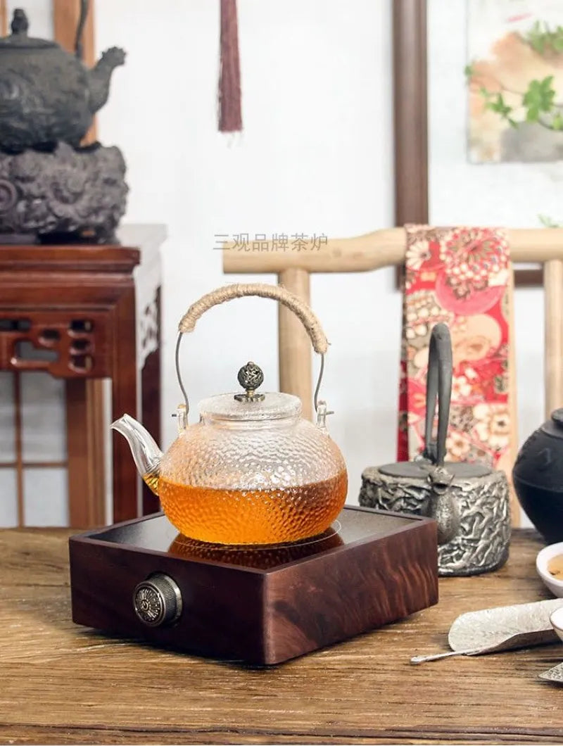 Walnut Electic Ceramic Heater - YIQIN TEA HOUSE | yiqinteahouse.com | electric ceramic heater, tea stove, teaware